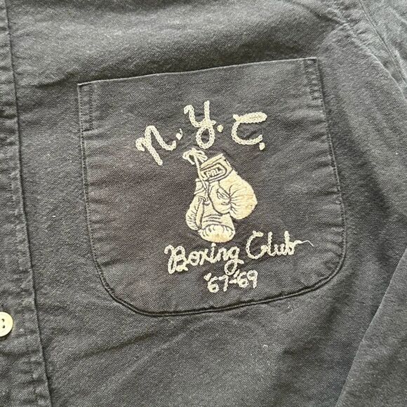 Polo Ralph Lauren NYC Boxing Club 67-69 Chain Stitched Button Shirt Size Small - Picture 3 of 6
